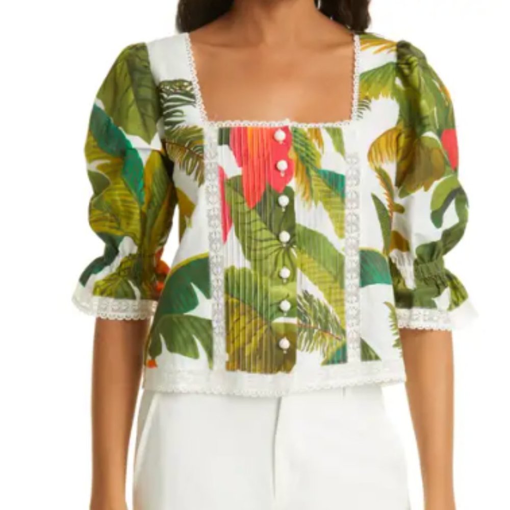 FARM Rio White Cocoa Forest Blouse